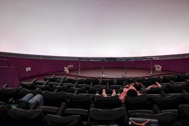 Planetarium 3D movie viewing