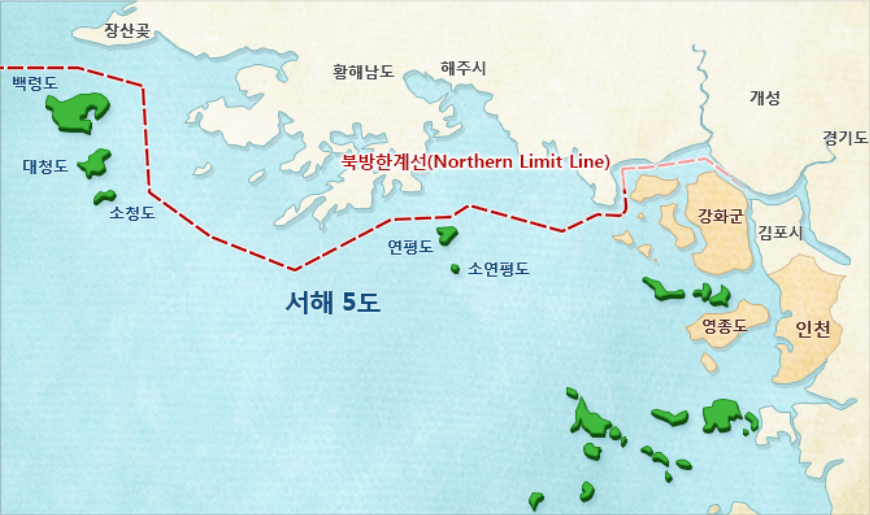 <서해 5도와 북방한계선(NLL)>
