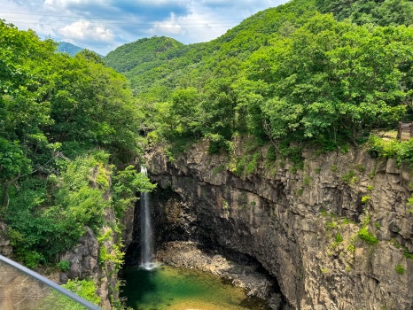 Jaein Falls seen from the observatory